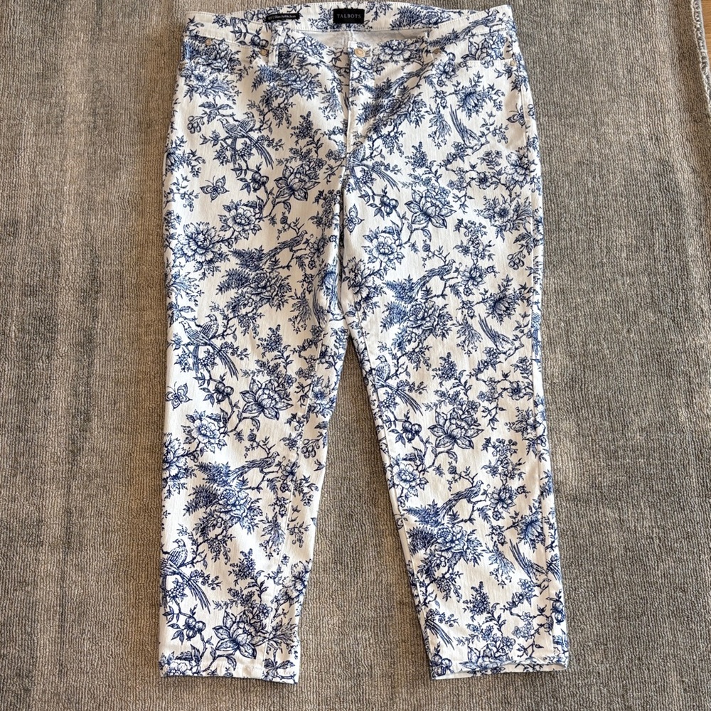 Talbots SLIM ANKLE JEANS - BIRD TOILE Size 16